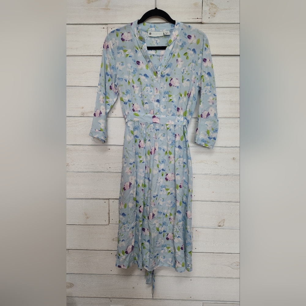Ella Simone Floral Blue Midi Dress